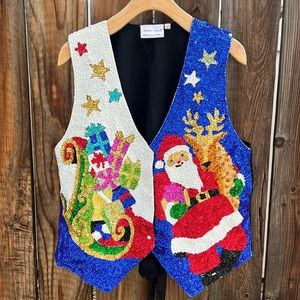 Sweet Lady Christmas sequence vest.🎄